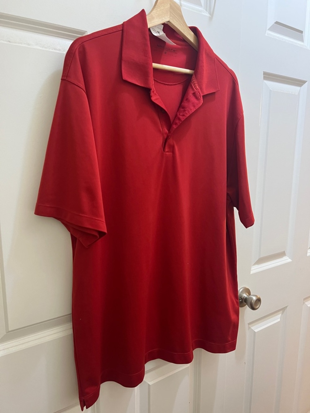 Nike Golf Dri Fit Embroidered Swoosh Men's XL Red Short-Sleeve Polo